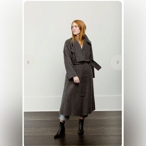 Vince Grey oversized Wool Maxi Wrap Coat